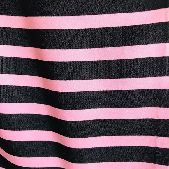NWT BAR III Women Pink/Black V Neck Fit and Flare Stripe Dress Medium - Picture 6 of 8
